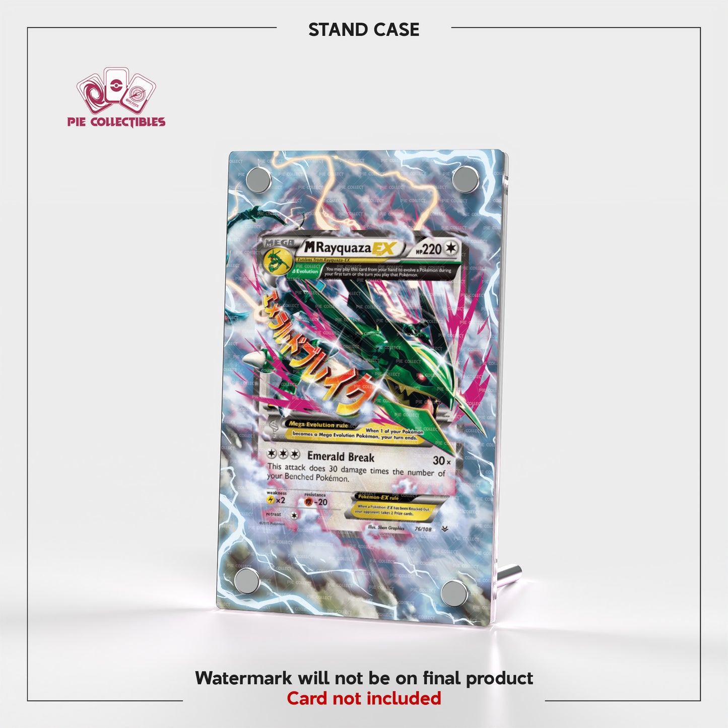 M Rayquaza EX - 76/108 - Classic Collection - Extended Art Display Case