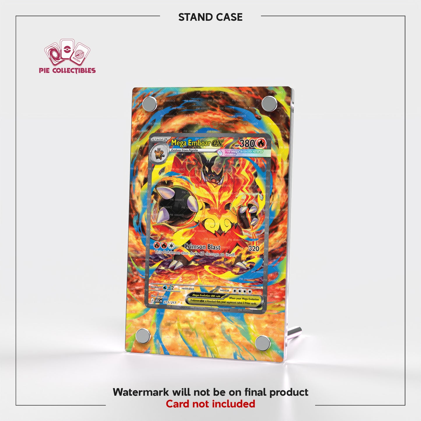 Mega Emboar EX - 273/217 - Ascended Heroes - Extended Art Display Case