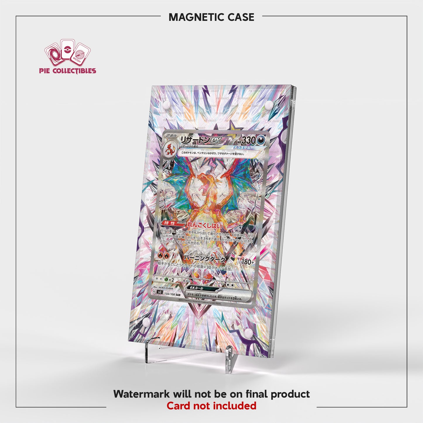 Charizard EX - 134/108 - Ruler of the Black Flame - Extended Artwork Display Case